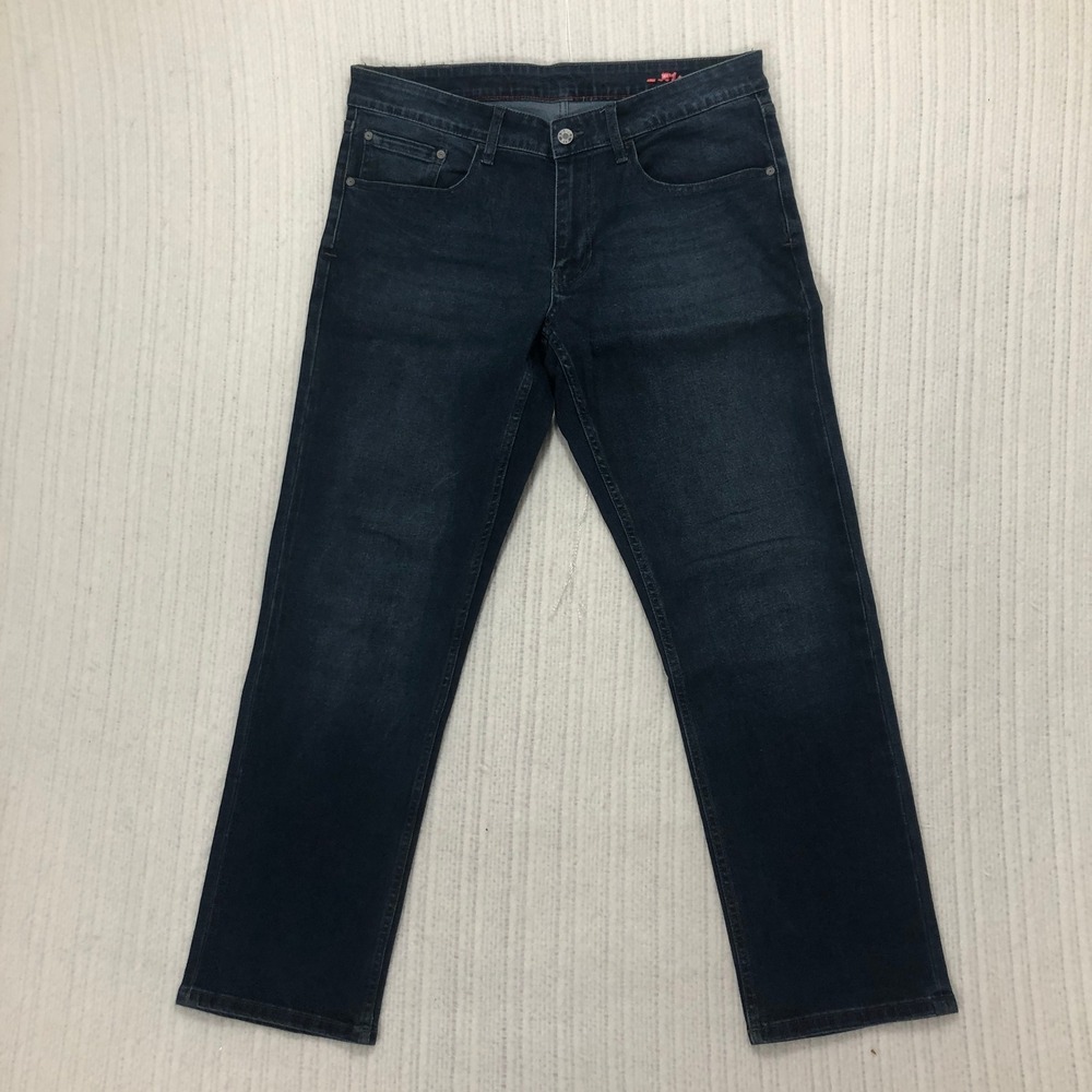 IZOD Jeans Mens 34x30 Comfort Stretch Straight Leg Dark Wash Denim‎ Pants